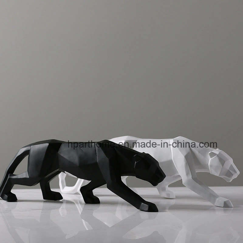 Handmade Christmas White and Black Panther Resin Home Crafts