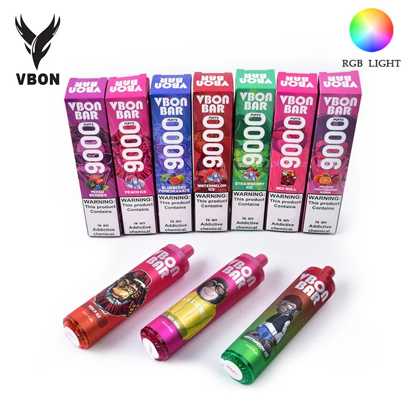 Niederlande einmal Puff 9000 RGB Vbon Bar Nic Pod 600mAh Batterievape