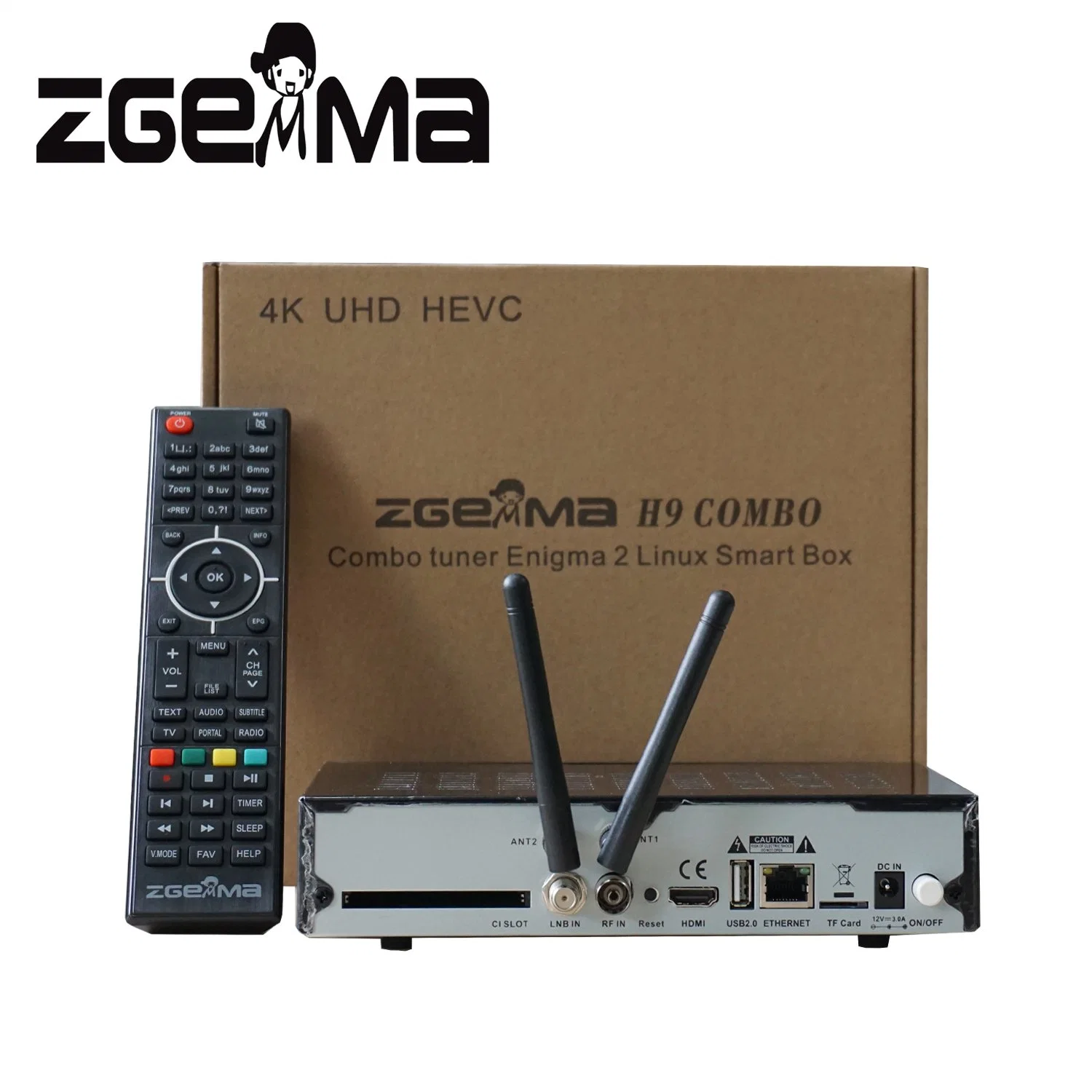 2*WiFi внутренние Zgemma H9 Combo DVB-S2X+T2/C Twin-тюнерами 4K UHD Hevc/H. 265 2*Ci Plus приставки IPTV