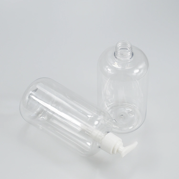 Factory 500ml Hand Wash Sanitizer Plastic Cosmetic Clear White Pet Bottle with Pump