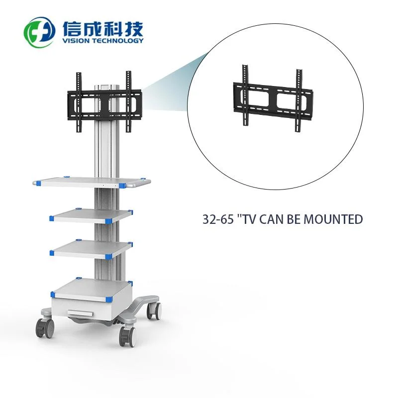 Estación de trabajo portátil móvil Endoscopia Carro médico Carro Endoscópico Hospital Muebles