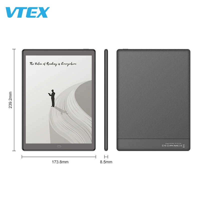 Vtex populares libros electrónicos en línea libre de 7.8 pulgadas WiFi soporte de cuatro núcleos Bt TF Ebook plástico TBS 45 días en espera de los lectores de libros electrónicos 11 Android