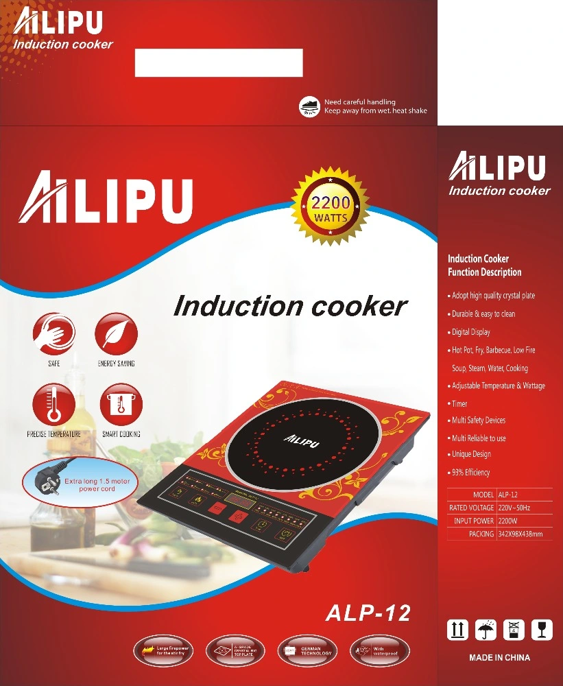 Original Ailipu 2200W Blauer elektrischer Induktionsherd mit CE Beleuchtung ALP-12