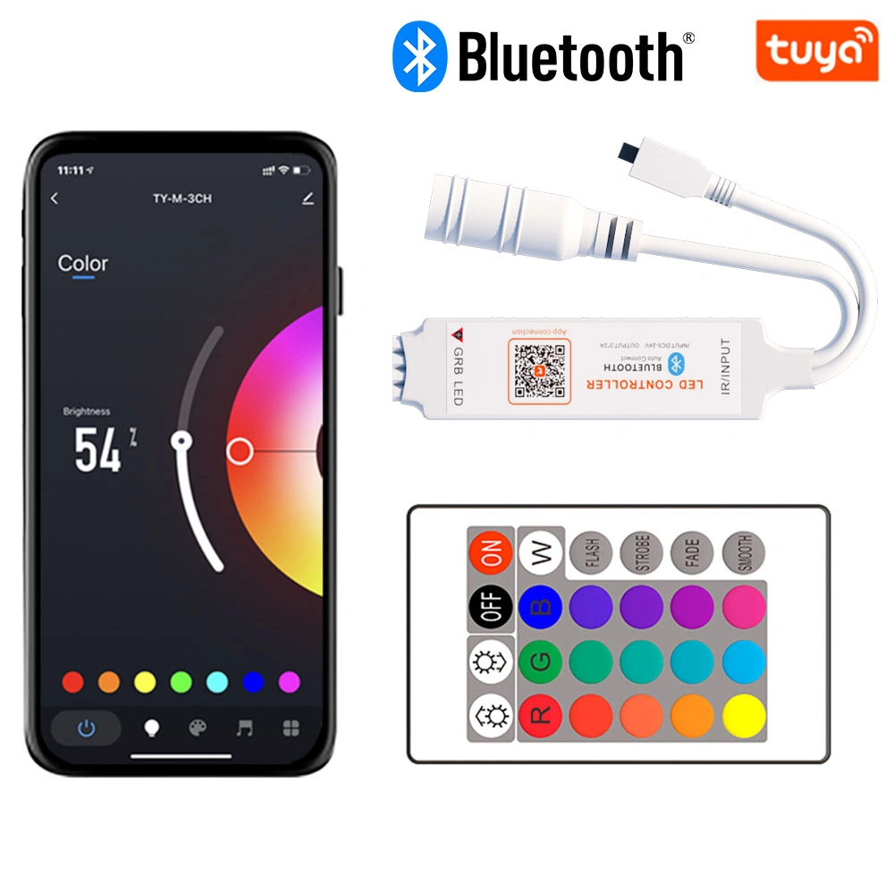 مصباح RGB Flex Light 12 فولت SMD5050 30 مصباح LED/محول M 5M 2A وحدة التحكم في شريط LED لتطبيق Tuya Smart Blue Tooth