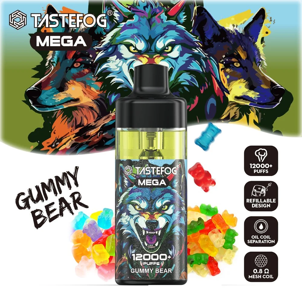 E-Cigarette-Starter-Kits 12000 Puff Tastefog Mega mit RGB-Taschenlampe Nachfüllbarer Pod