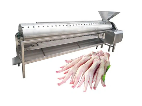 Automatic Chicken Feet Processing Machine Feet Scalding and Skin Peeler Plucking Machinery