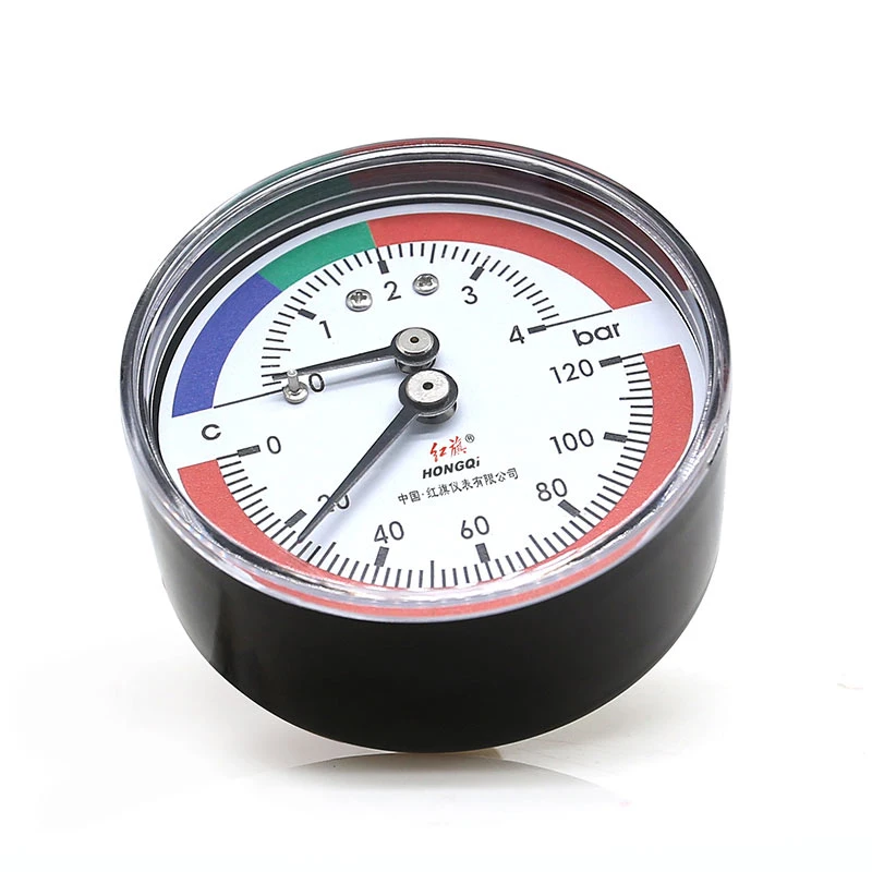 Temperature Pressure Gauge for Hot Water Boilersimultaneous Measurement Dual Scale Pressure Thermometer