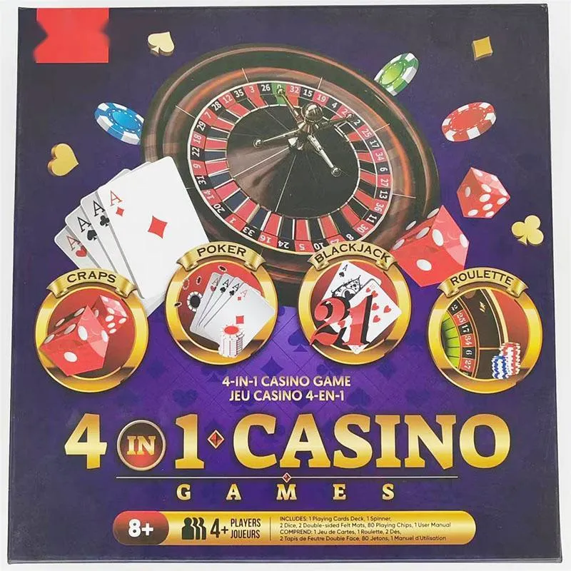 4 in 1 Casino Games Roulette Children's and Adults Ruleta Game Set Gambling Board Game