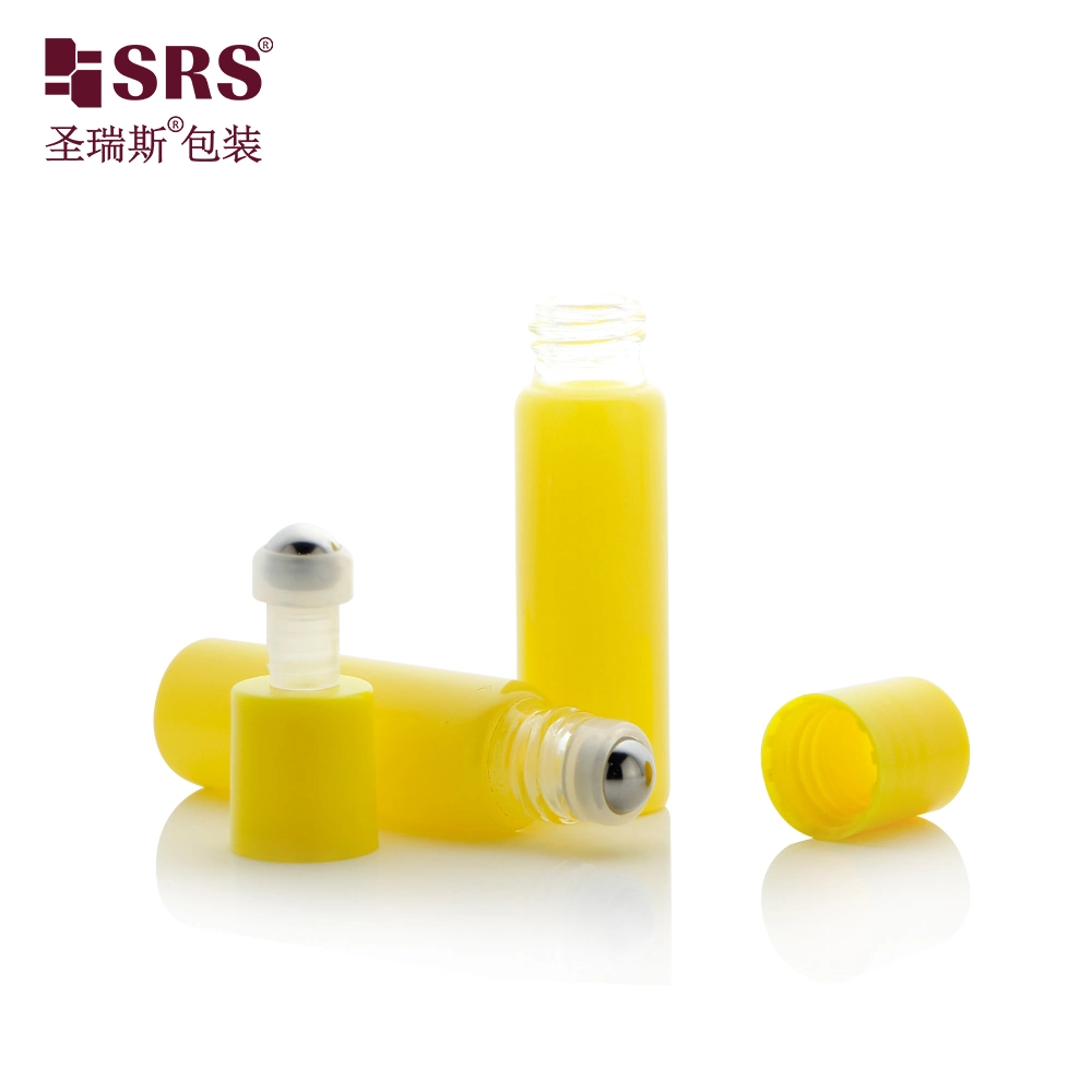 5ml Yellow White Perfume Roll-on Glass Bottles Skin Care Essence Oil Roll On Bottles