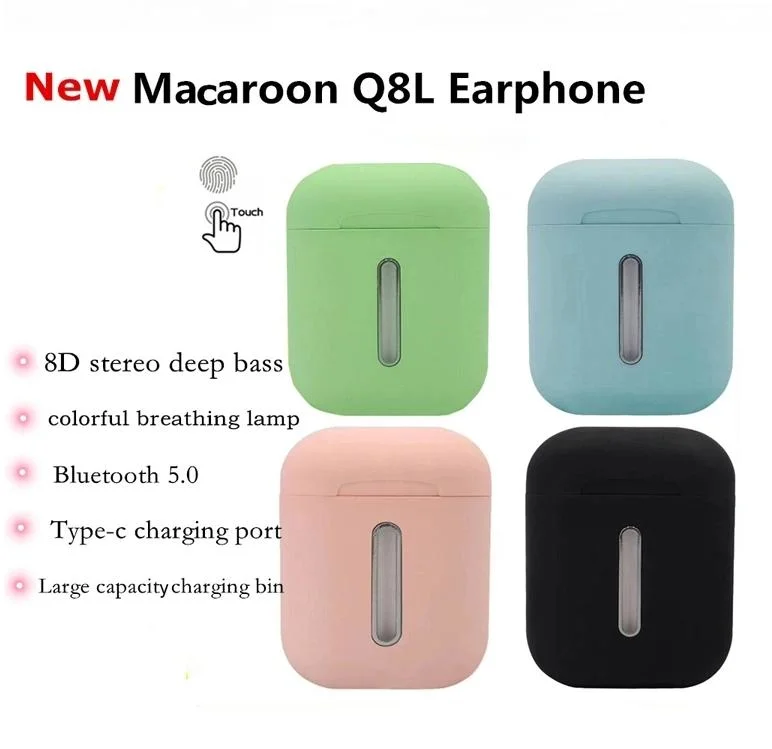 Macaron unos auriculares inalámbricos auriculares auriculares Bluetooth para auriculares de vainas