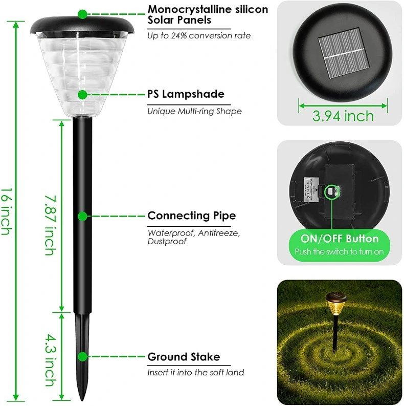 Mudança de cor inteligente de Luz Solar Caminho Paisagem Lawn Villa Decoração Jardim Luz Solar