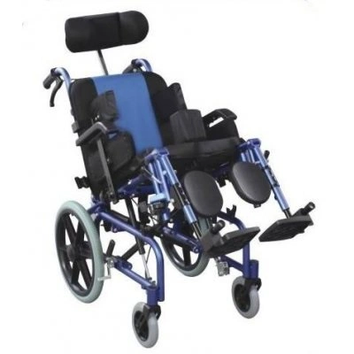 Enfants paralysie cérébrale CP fauteuil roulant chaise en aluminium cadre inclinable haut Retour