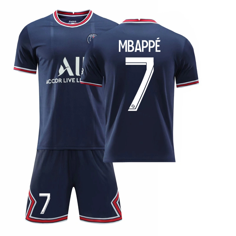 2021-2022 New T Shirt Paris Home No. 30 Messi Clothing No. 7 Mbappe Clothes No. 10 Neymar Football Jersey with Socks