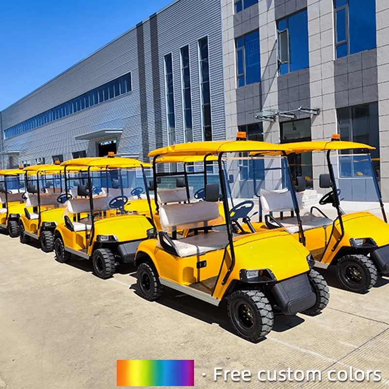 Electrical Car 4 Persons Golf Cart Farm Park Coastal Beach Community Electric Blue 4 Wheel Sightseeing Golf Vehicle