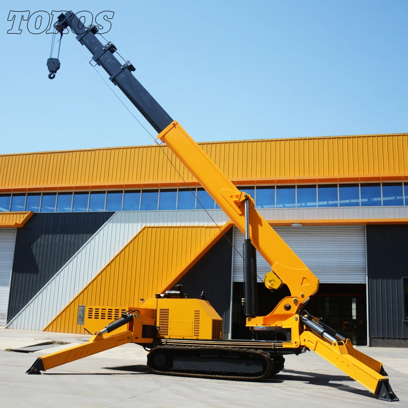 Working in Narrow Space Mobile Crane Assembly Wireless Boom Diesel Mini Crawrler Crane Price 8 Ton Fast Delivery Spider Crane