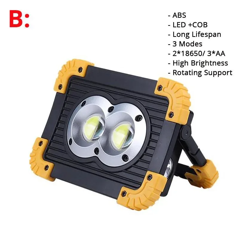 IP55 Waterproof COB Flood Lights Job Site Lighting with Power Bank