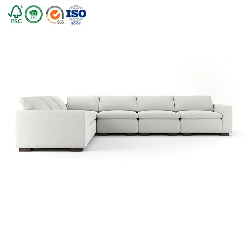 Modern Leather White Giant Kd Sofa Cloud U Modular Sectional Sofa Set Home Furniture Living Room Sofa Couch Set