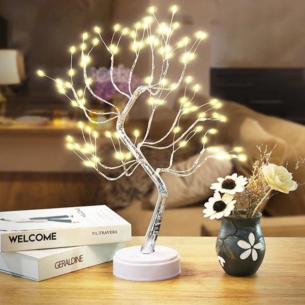 Christmas Decor Desk Home DIY Artificial Light Adjustable Fairy Tree Lamp for Gift Festival Holiday