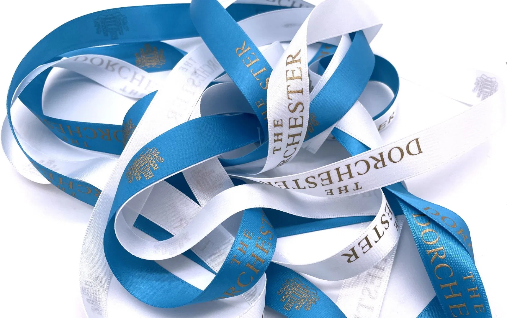 Custpm Polyester Printed Satin Ribbon with Logo