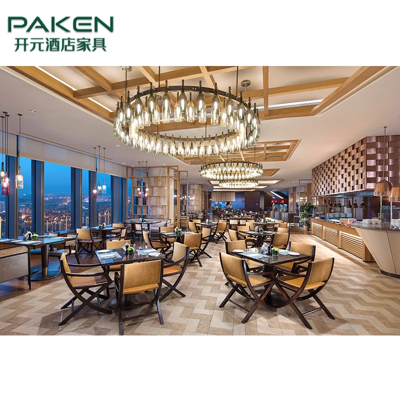 Foshan Maßgefertigtes modernes Hotel Restaurant Cafe Tisch und Stuhl Luxuriöse Möbel Aus Holz Im Coffee Shop