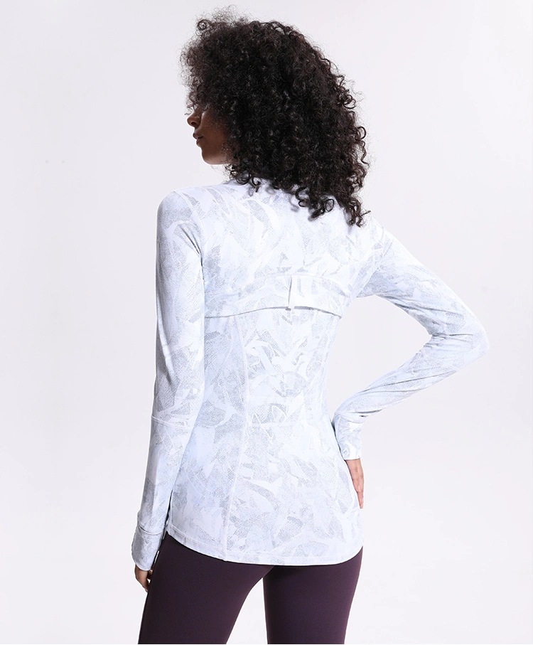 Ropa interior de yoga Sportswear Jacket impresión digital Stretch Running Fitness para mujer Desgaste