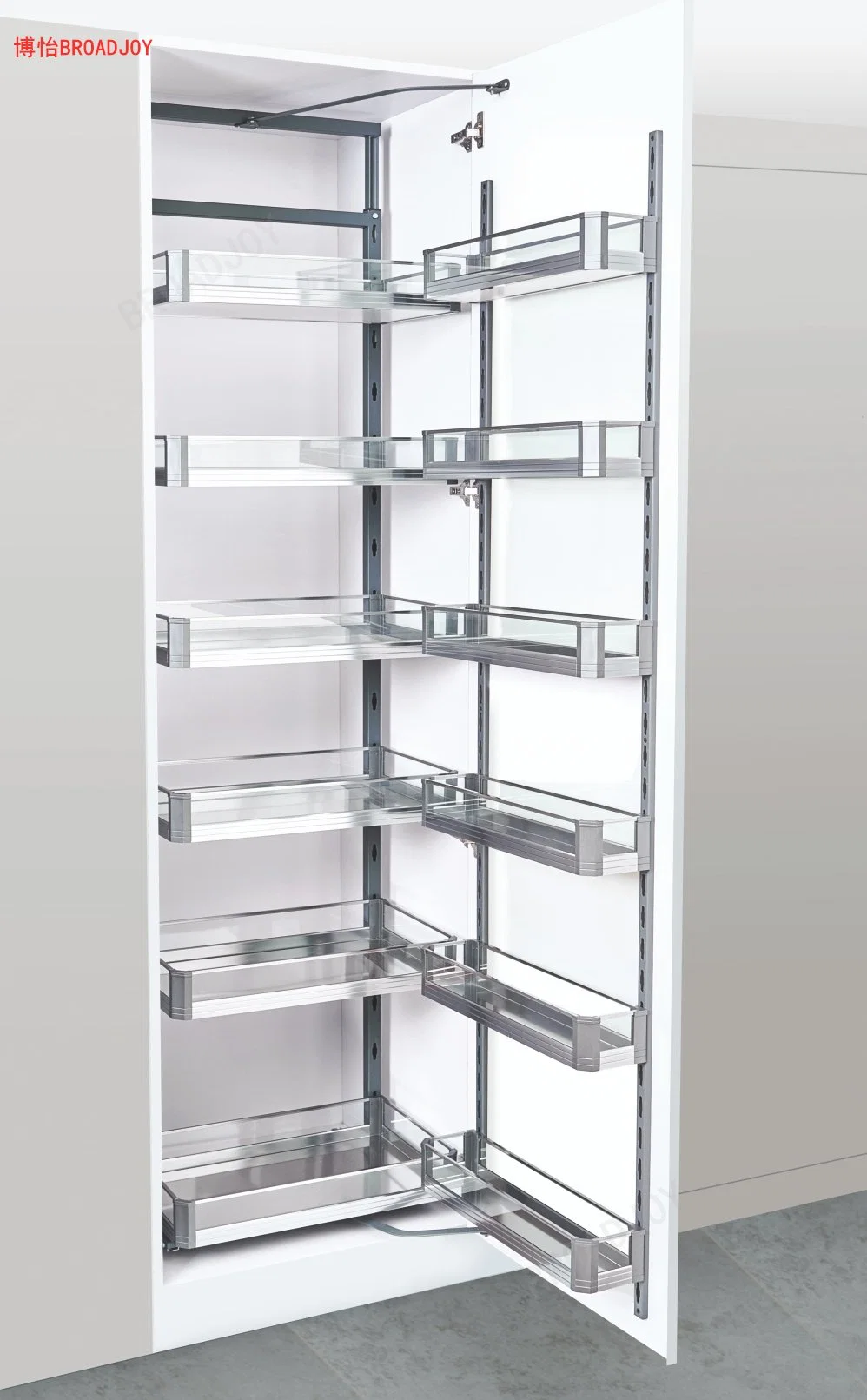 Mehrschichtige Aluminium- und Glaspantry-Einheiten Lagerung Rack Küchenschrank Zubehör Kleinteile Snacks Getränke und Getränke Lagerung Regal