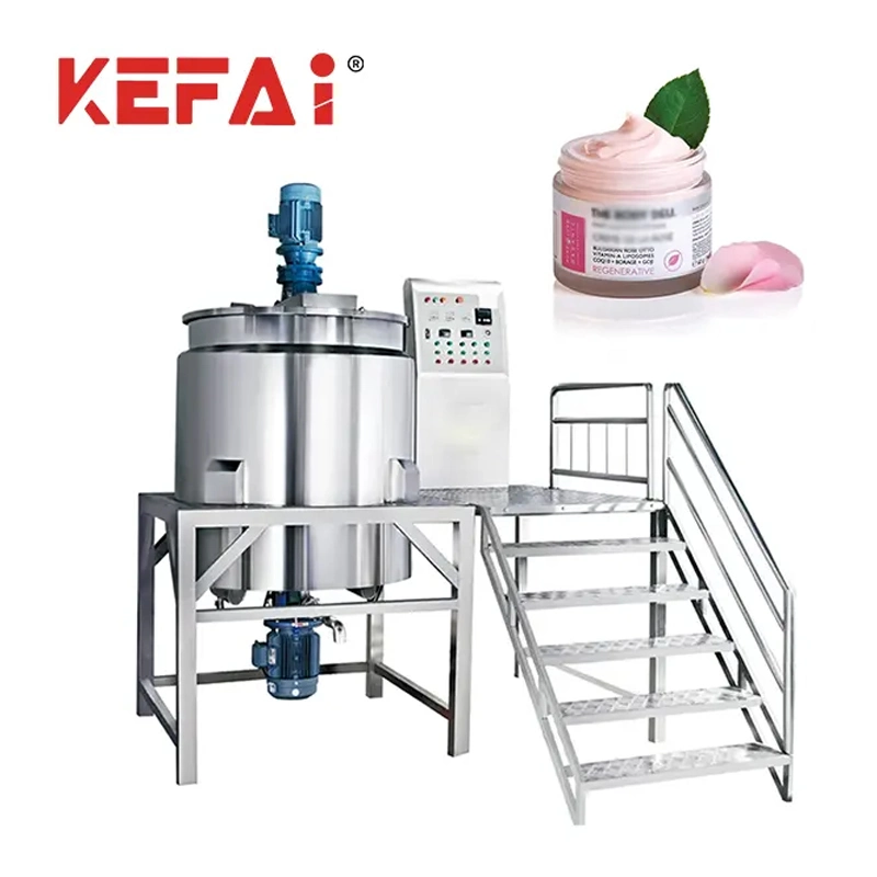 Kefai Cosmetic Liquid Paste 500L 1000L Electric Heating Mixing System Homogenizer Mixer