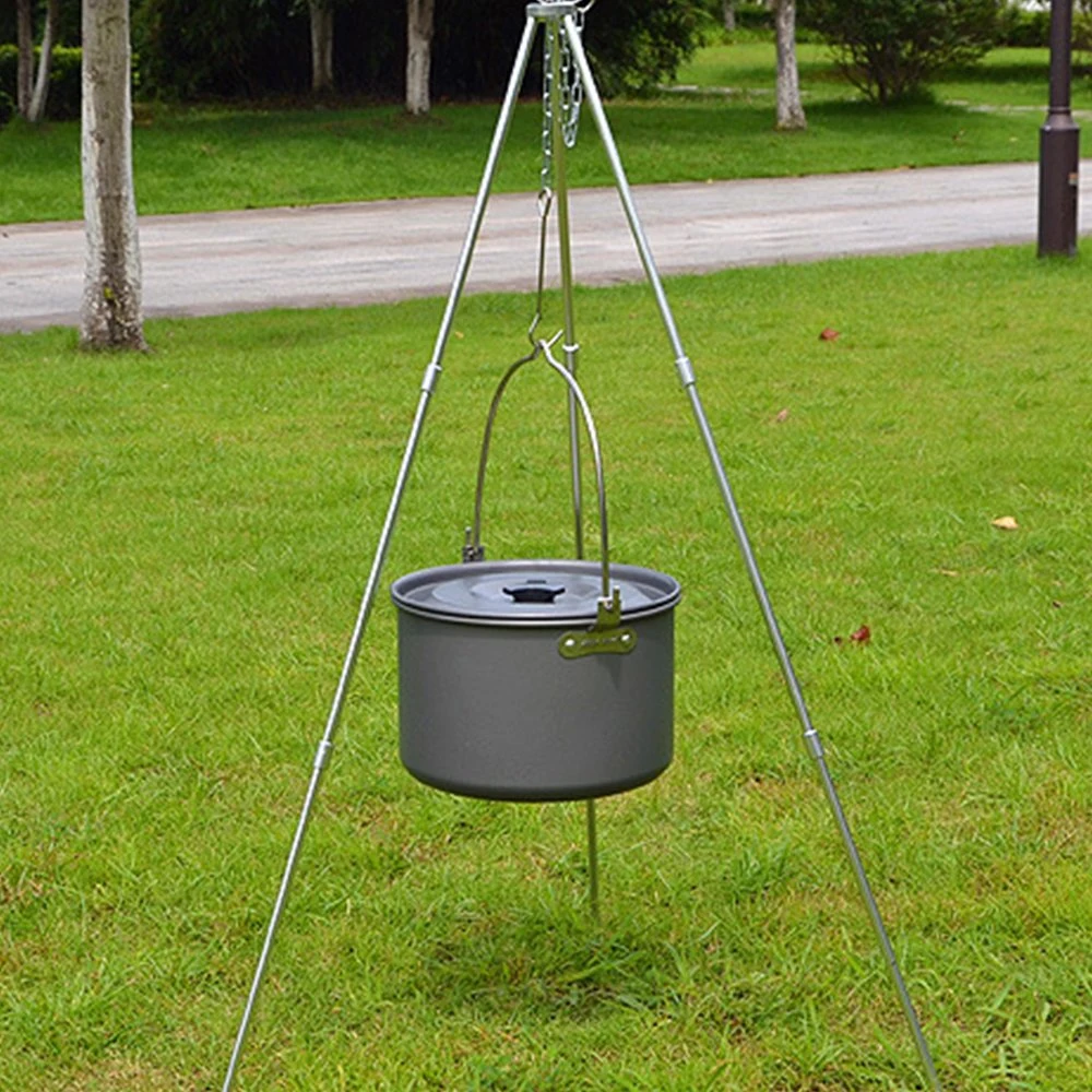 Camping al aire libre High-Foot plegable barbacoa grande trípode