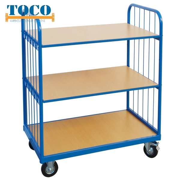 Heavy Duty 4 Sided Mini Logistic Trolley with Door for Carton Storage