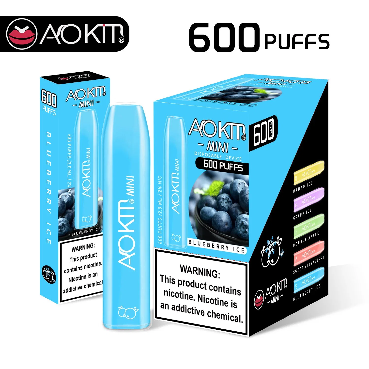 600 batterie Puff 500 mAh Last long Aokit Mini Wholesale/Supplier jetable Stylo VAPE