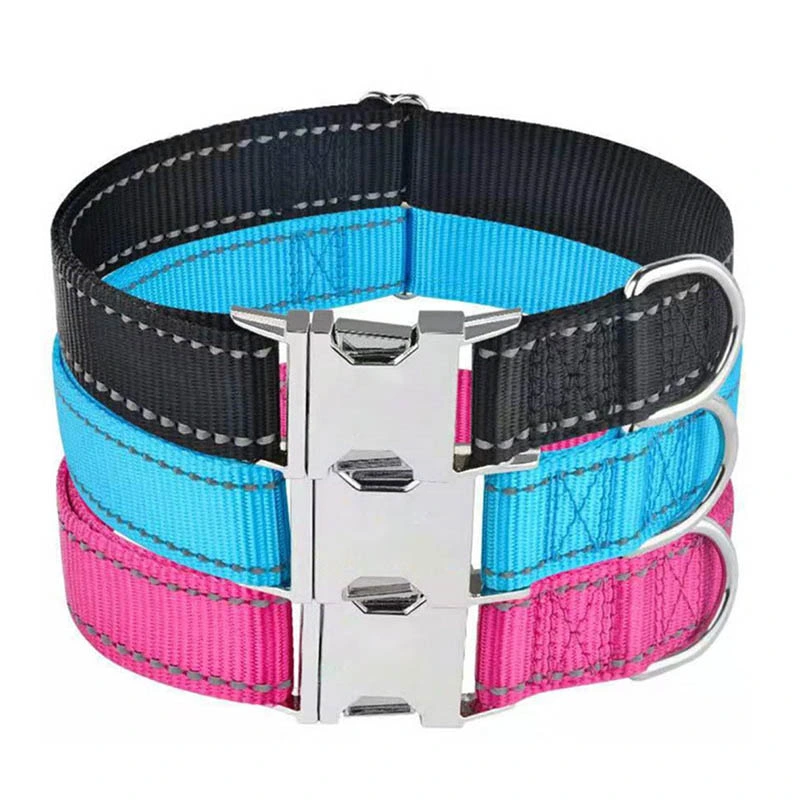 Training Dog Collar Wholesale/Supplier Reflective Silk Foam Single Neck Design Nylon Collars