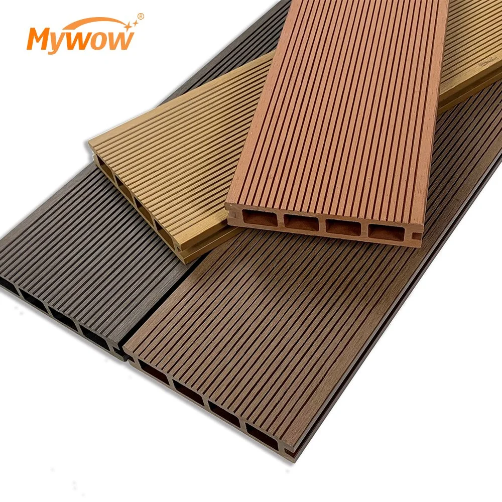 Square Hole One Side Grooved Embossed Composite Outdoor WPC Decking