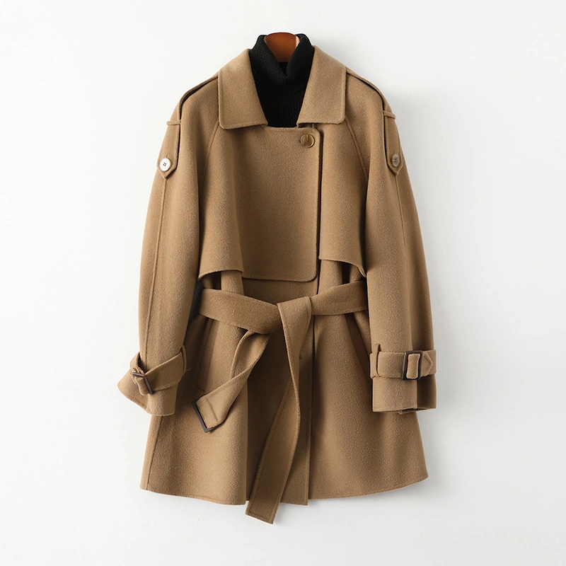 Nova chegada Winter Long Wool Jacket Trench para mulher lã de trincheira Casacos Cashmere Coat mulheres