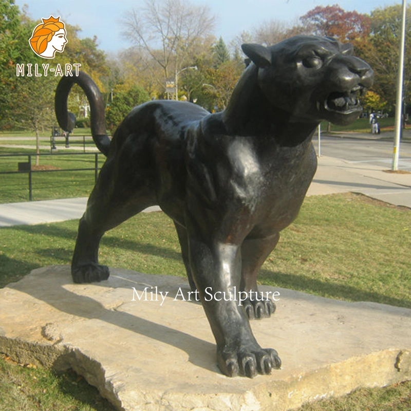 Jardín de esculturas personalizadas decorativos leopardo estatua de bronce