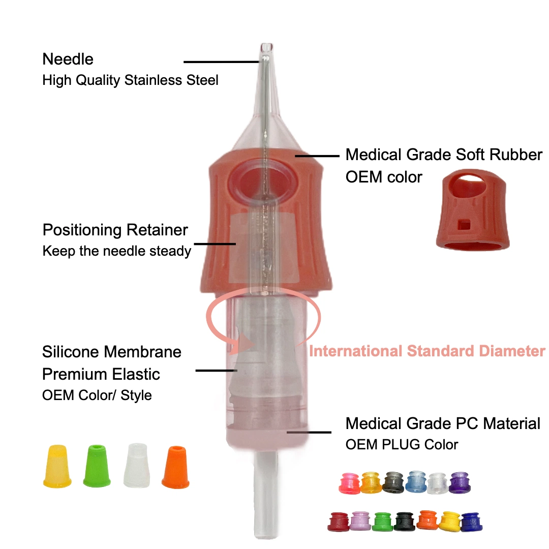 2023 usine de vente en gros cartouches d'aiguille de tatouage avec membrane pour tatouage Stylo machine
