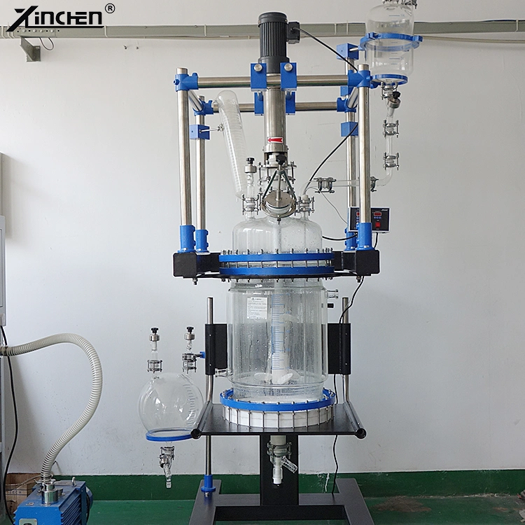 Reator de cristalização de vidro de filtro químico de laboratório de 10L, 20 L, 50 L.
