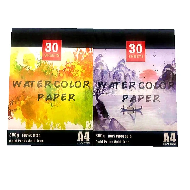 530*380 mm 300g Watercolor Pad papier aquarelle impression de couverture 30 feuilles Personnalisable