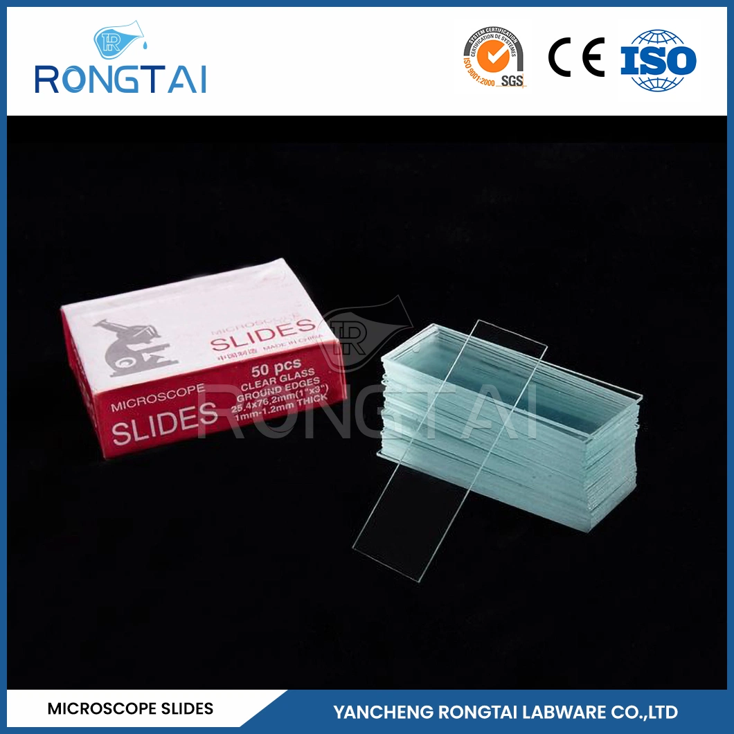 Rongtai Positive Charge Microscope Slide Wholesale/Supplierr Parasitology Microscope Slides China 7101 7102 7105 7107 7109 Disposable Medical Microscope Slide