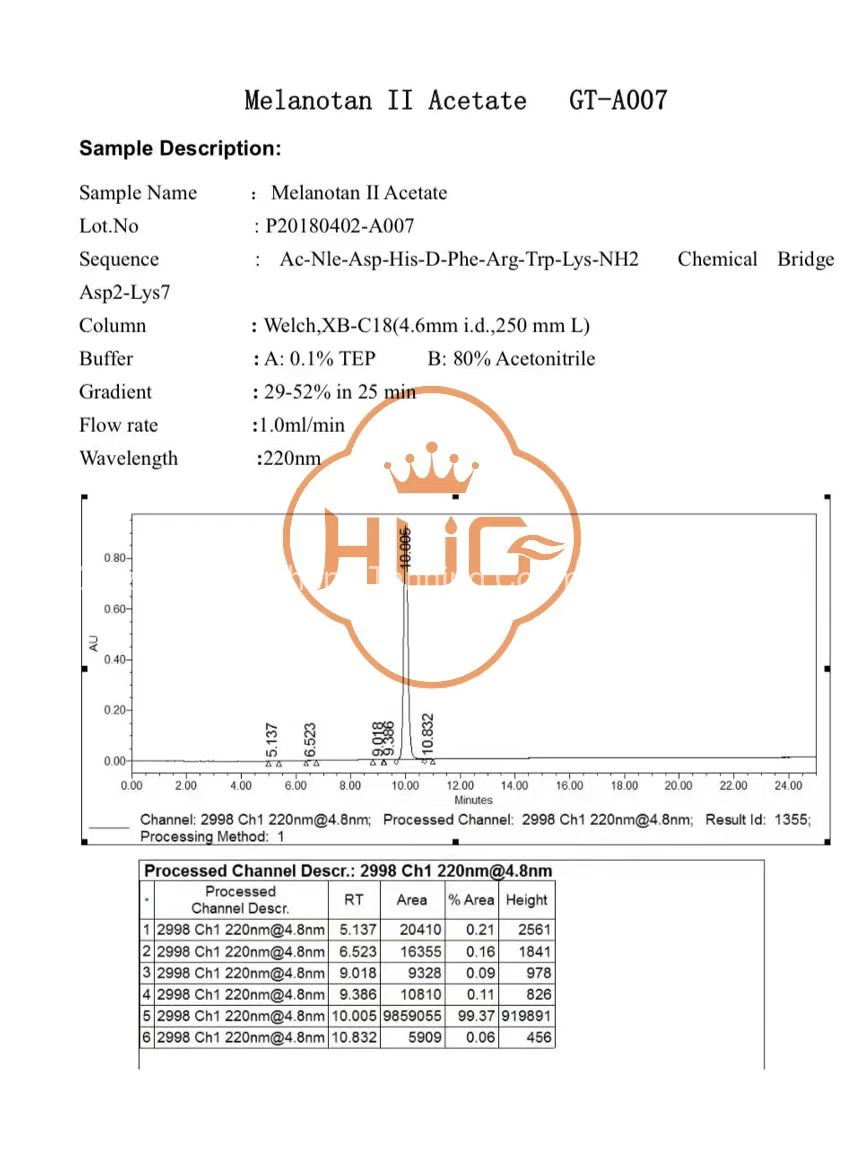 High Purity Skin Tanning Peptides Melanotan2 Melanotan II Mt2 with Safety Delivery and Fast