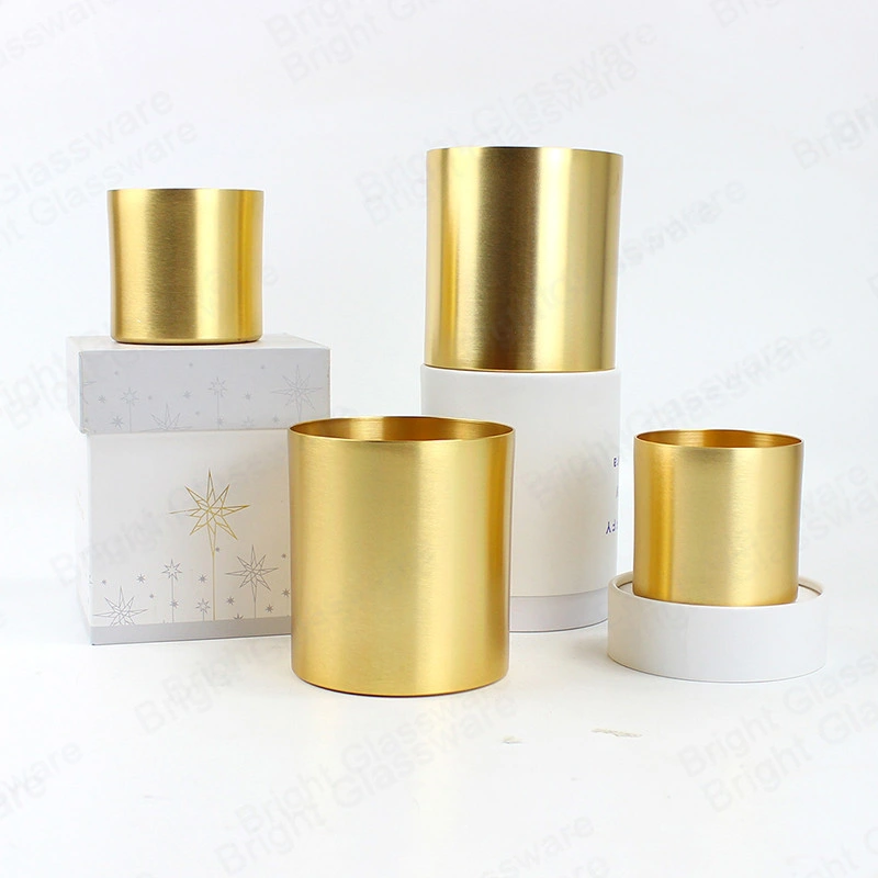 16 Oz Gold Metall Kerzenbehälter Aluminium Becher Tassen