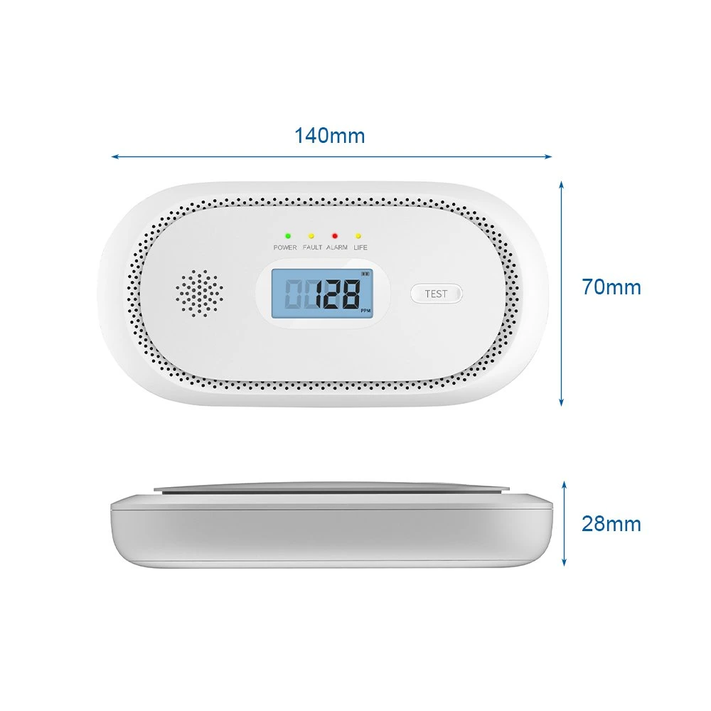 Intertek En50291 Carbon Monoxide Detector Co Alarm with 10 Year Sensor Life