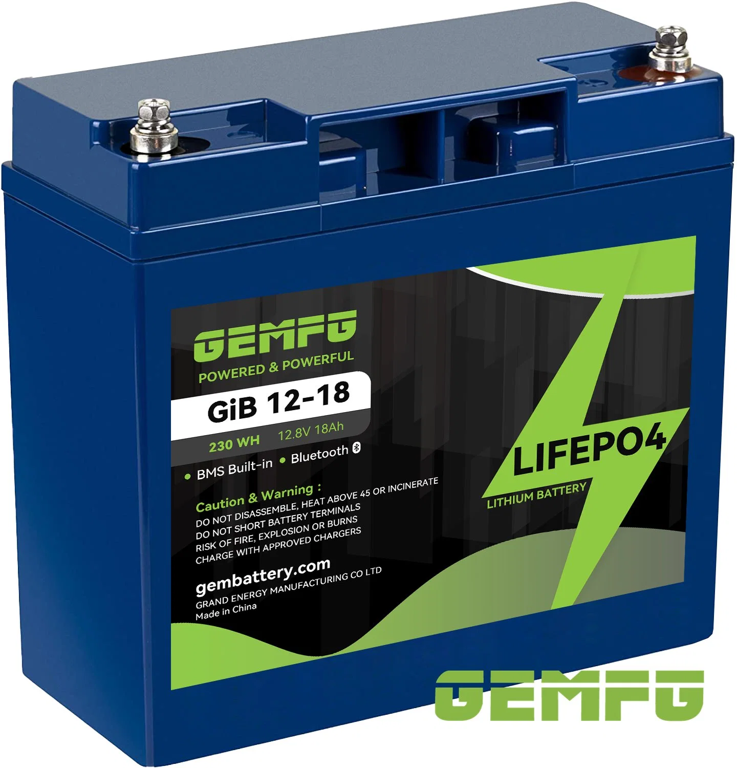 Bateria GEM Lifepo4 12,8 V5.0AH bateria de lítio íon células prismáticas para sistema de energia solar Bateria de iões de lítio