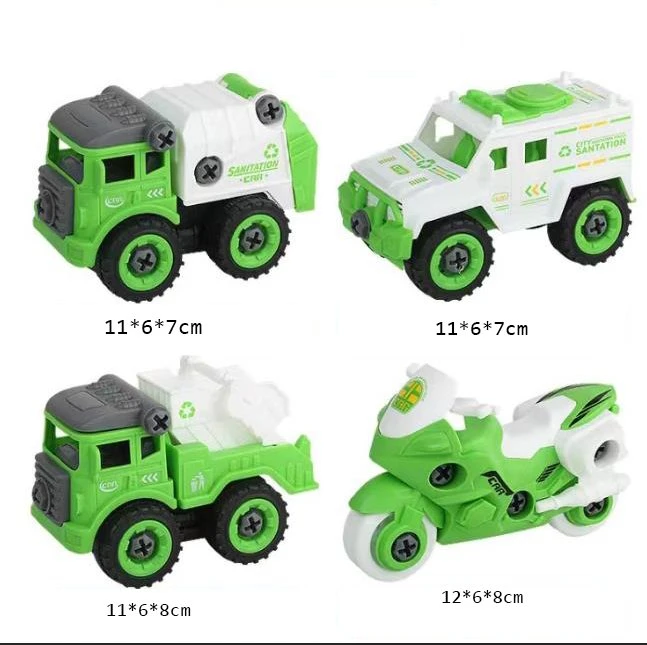 Emulational Children 4 Pieces Toy Cars Set Disassembling Engineering Toy Car