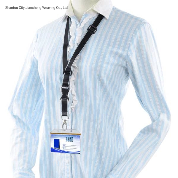 Adjustable Office Lanyard Polyester Neck Strap with Oval Clasp & Detachable Buckle for ID, Keys