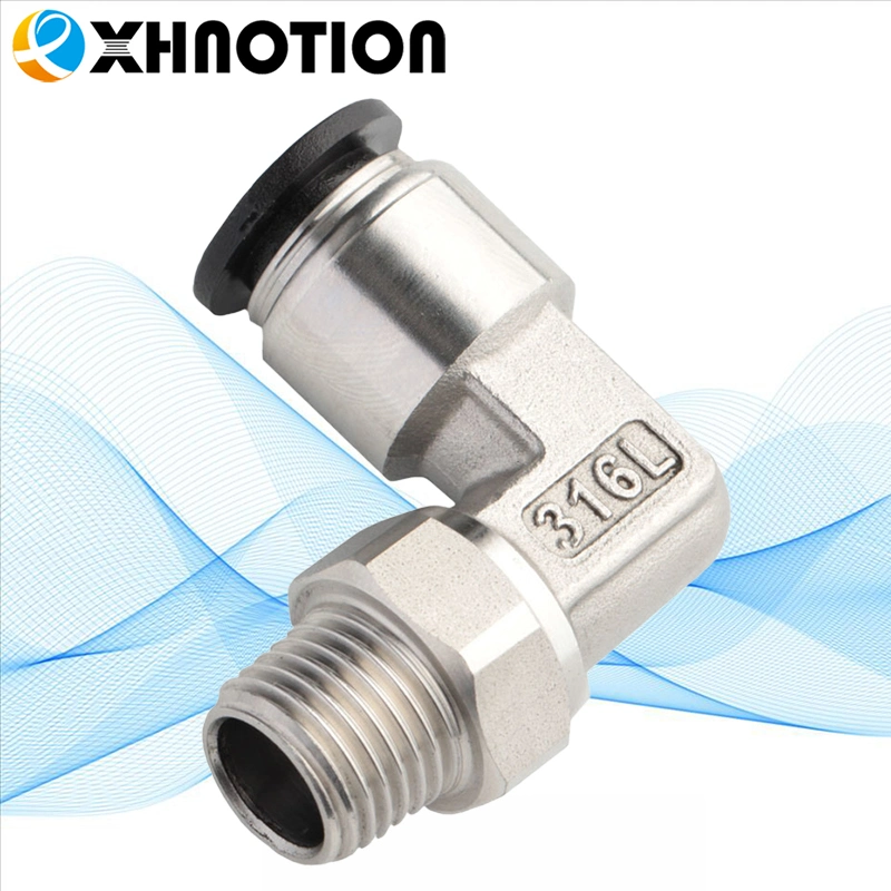 Made in China Push to Connect (SSPL8-01) , Stainless Steel SS316 Metal Sleeve Male Elbow Pneumatic Air Fitting