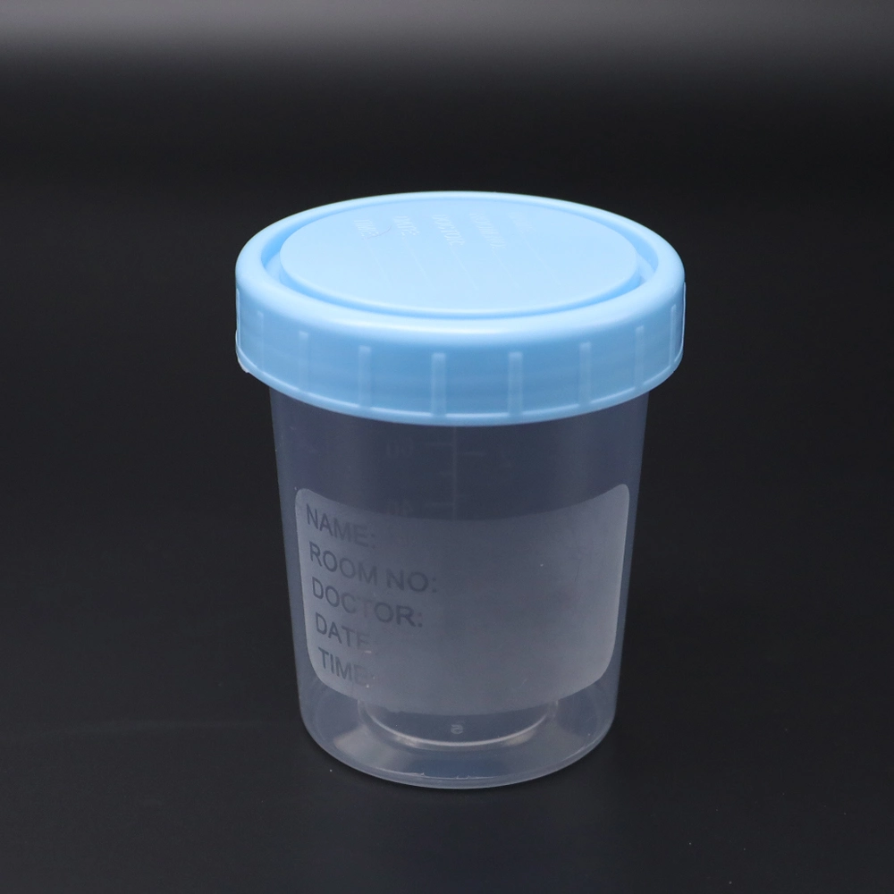 PP Plastic Test with Screw Cap Disposable Sterile Specimen Container Medical Urine Cup