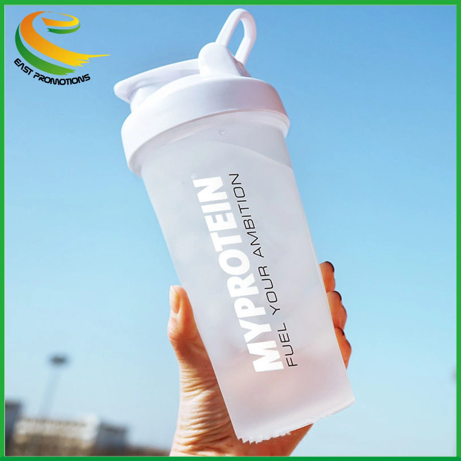 Custom Promotional 600ml Plastic Sports Drinking Water Bottle Gym Protein Shaker Bottle with Mixer Ball