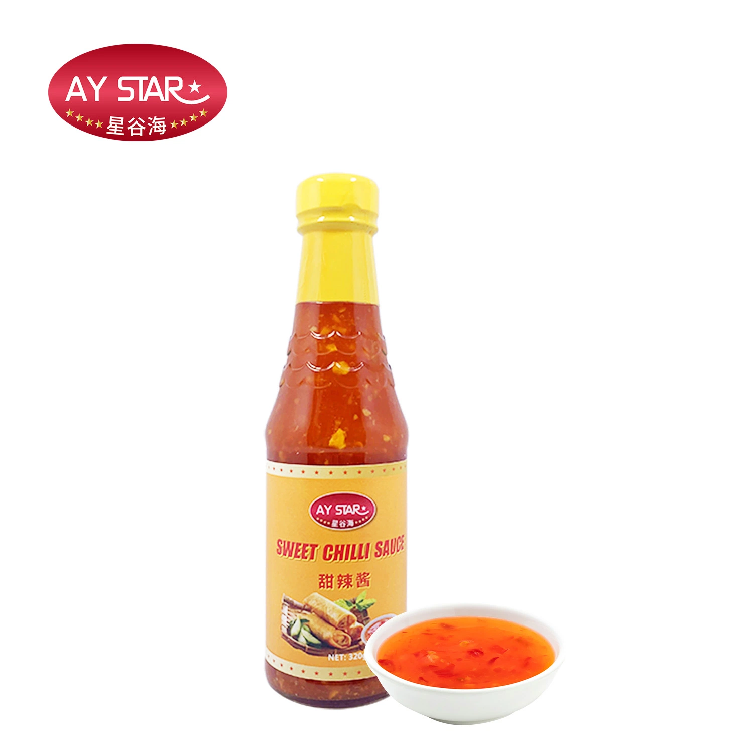 La marca china embalaje OEM en el frasco de cristal o bolsita salsa de chili dulce natural