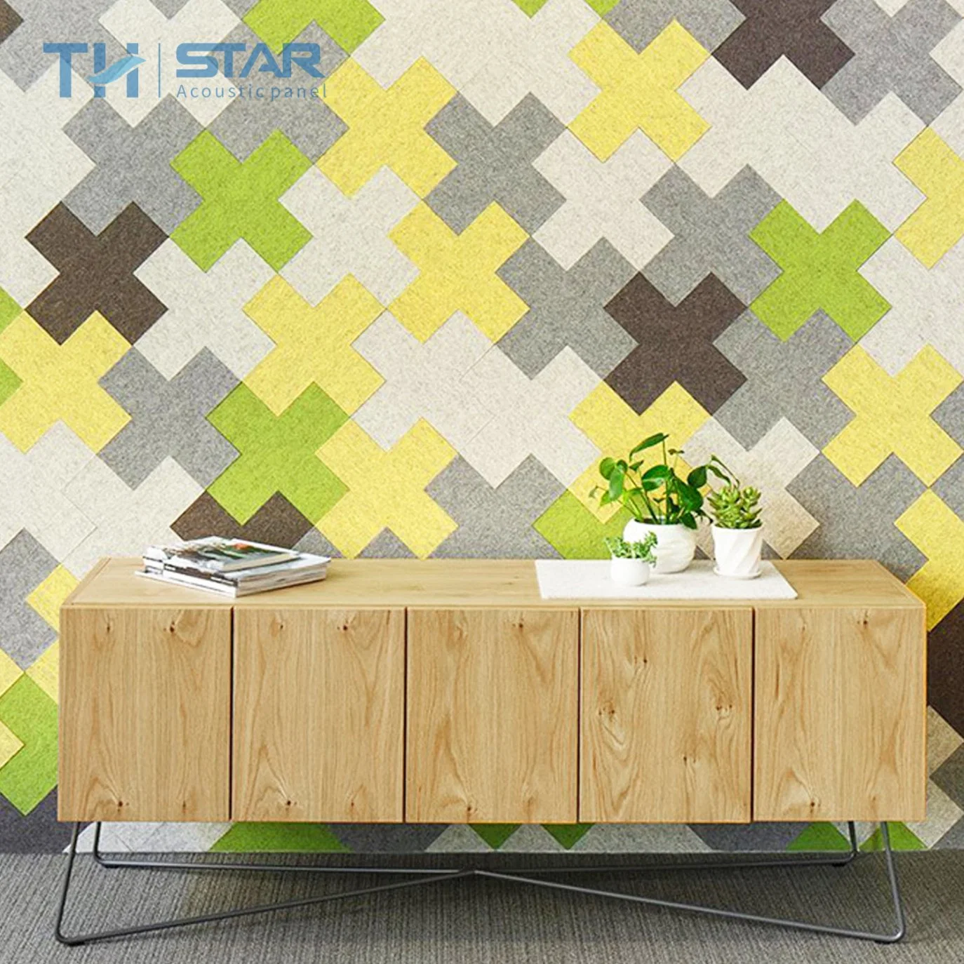 Th-Star 3D Polyester Pet Felt Decorative Soundproofing Panel