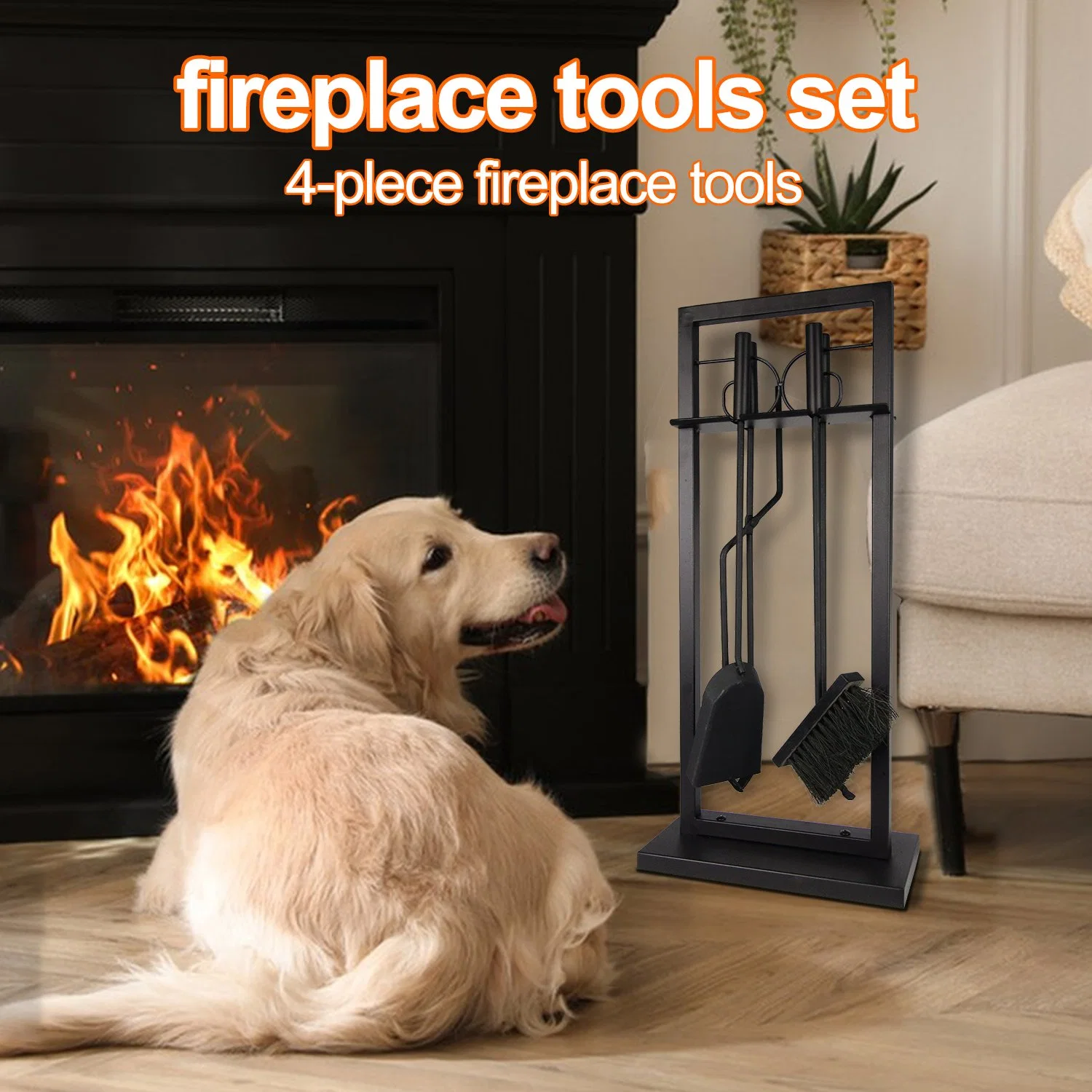 Voda Factory Supply Accessories Fireplace Tool Fre Companion Set with Stainless Steel Handles